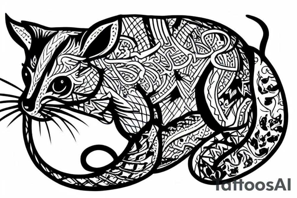 Rat riding a cat tattoo idea