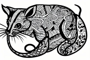 Rat riding a cat tattoo idea
