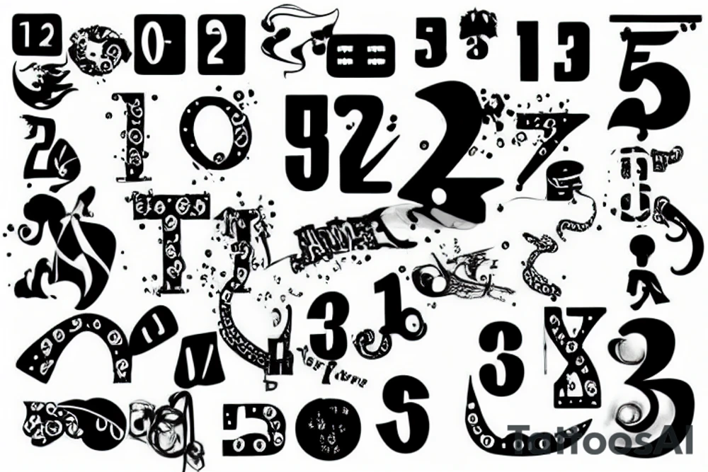 number tattoo idea