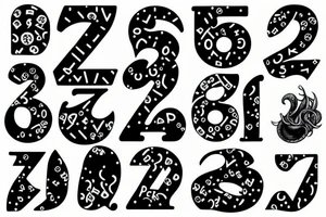 number tattoo idea