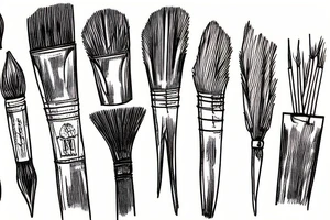 Paintbrush tattoo with dates inside tattoo idea