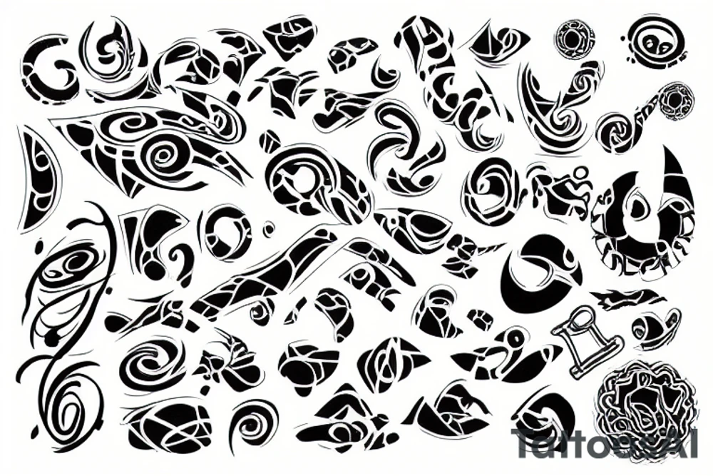 Abstract tattoo with the date 28-11-1995 tattoo idea