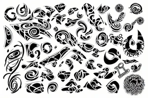 Abstract tattoo with the date 28-11-1995 tattoo idea