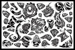 Abstract tattoo with the date 28-11-1995 tattoo idea
