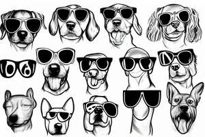 a dog wearing sunglasses tattoo idea