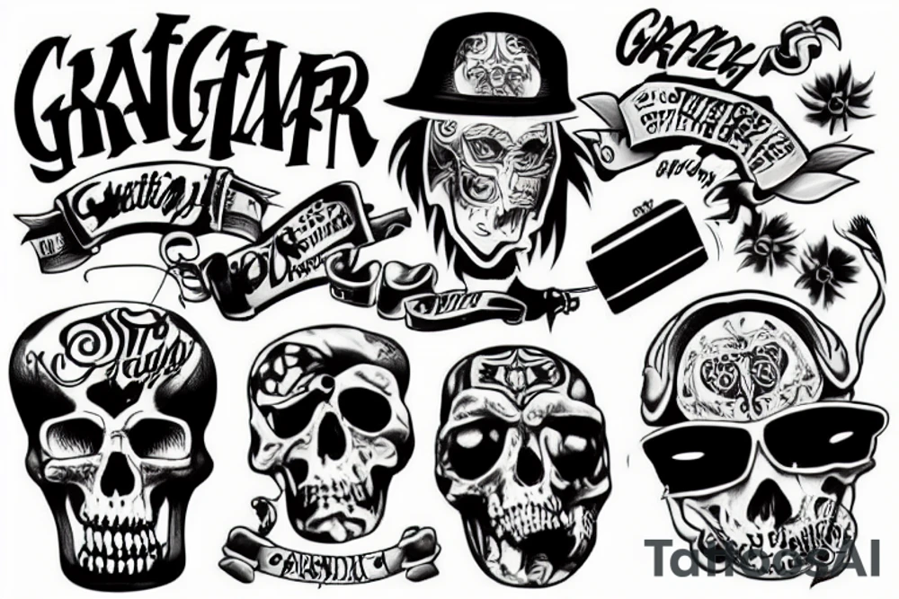 Crazy Gangster shit tattoo idea
