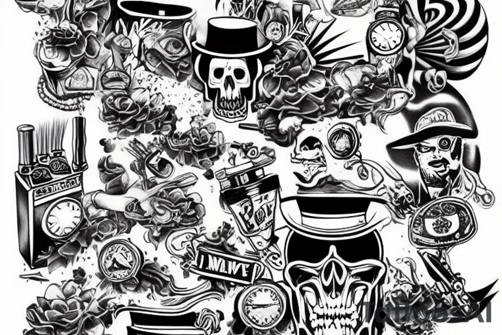 Crazy Gangster shit tattoo idea