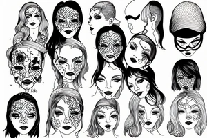 Girl face drowning tattoo idea