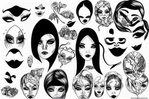 Girl face drowning tattoo idea