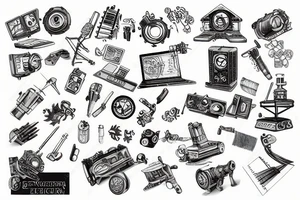 engineer building few shot models tattoo idea