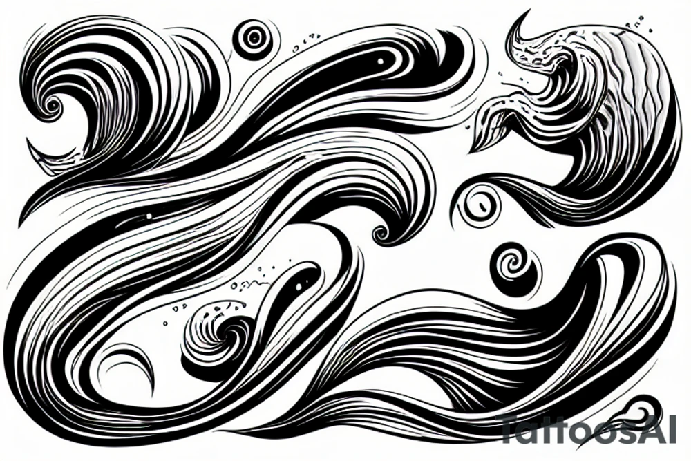 dynamic ocean wave for surfing tattoo idea
