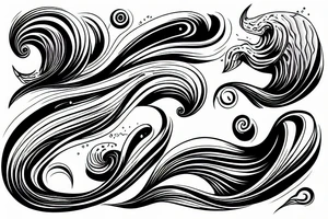 dynamic ocean wave for surfing tattoo idea