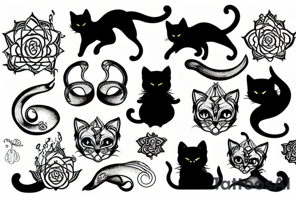 Alchemist Black Cat tattoo idea