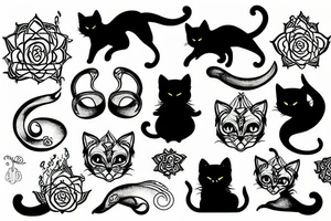Alchemist Black Cat tattoo idea