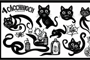 Alchemist Black Cat tattoo idea