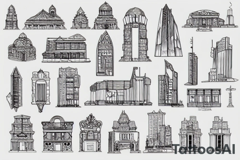 Architecture plan tattoo idea