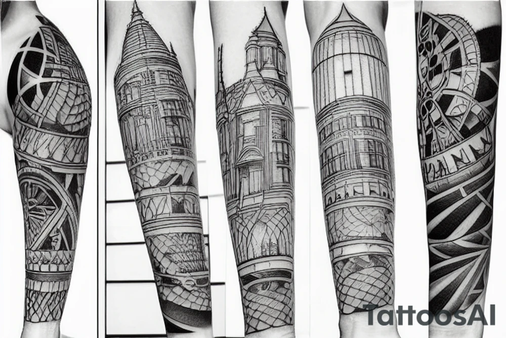 Architecture plan tattoo idea