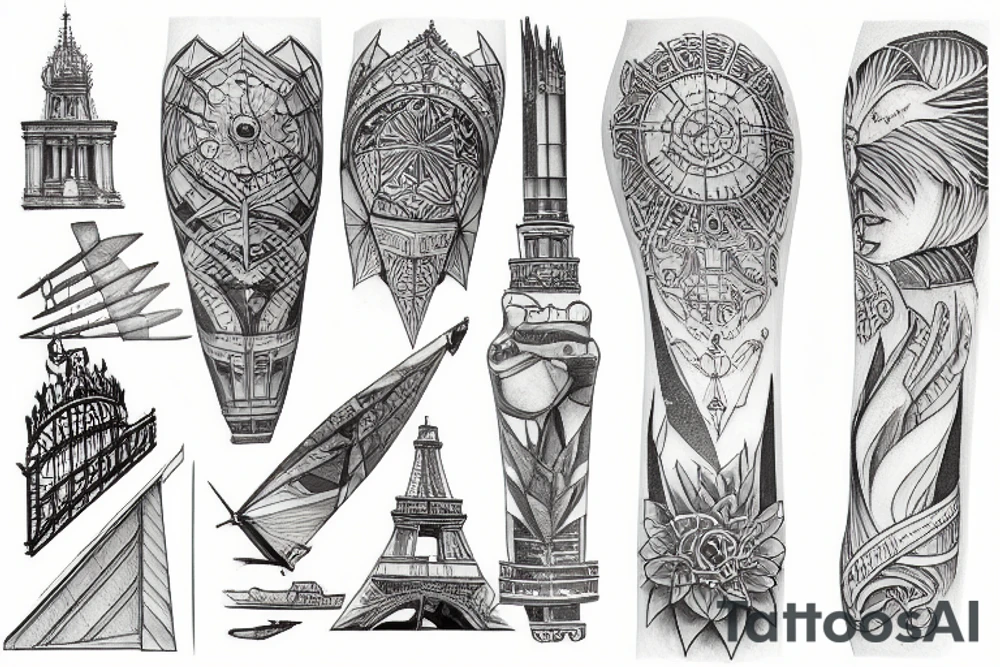 Architecture plan tattoo idea