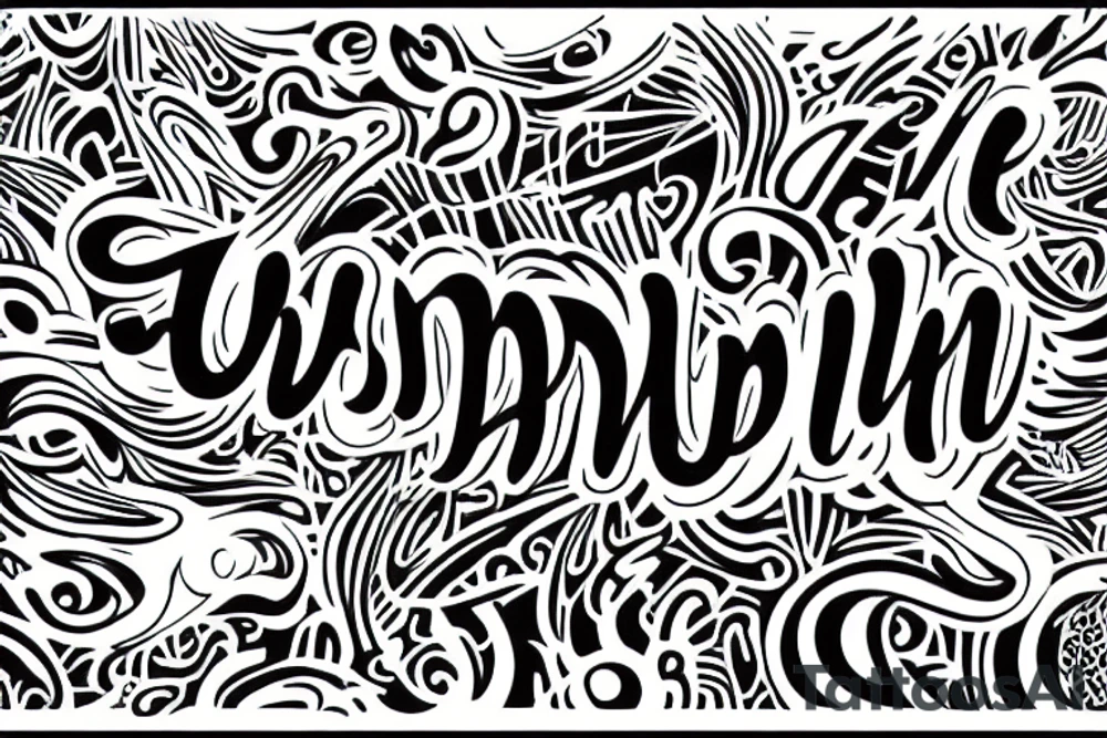 words 'humble' trippy design tattoo idea