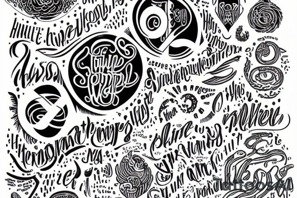 words 'humble' trippy design tattoo idea