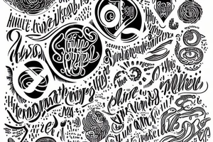 words 'humble' trippy design tattoo idea