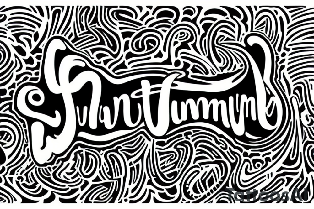 word 'humble' trippy design tattoo idea