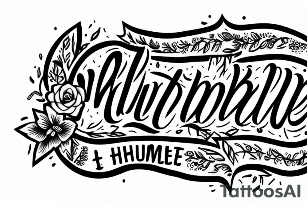word 'humble' mirror image tattoo idea