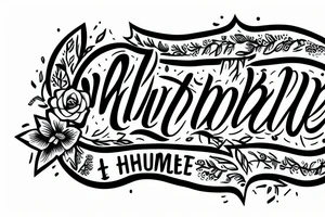 word 'humble' mirror image tattoo idea