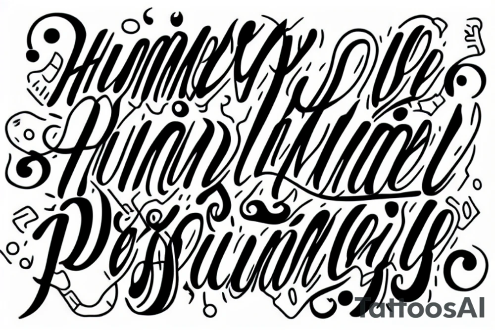 word 'humble' mirror image tattoo idea