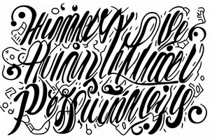 word 'humble' mirror image tattoo idea