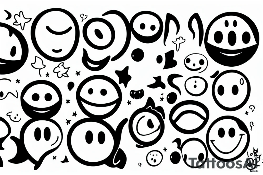 Duality smiley faces tattoo idea