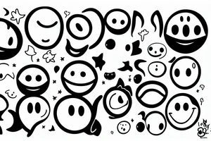 Duality smiley faces tattoo idea