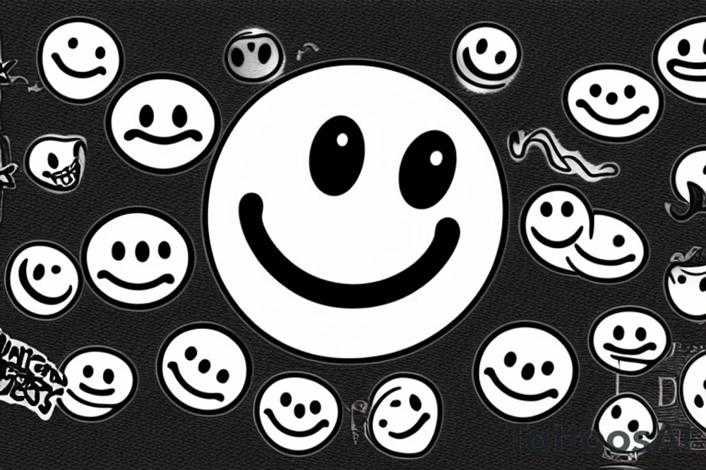 Duality smiley faces tattoo idea