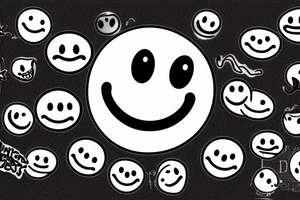 Duality smiley faces tattoo idea