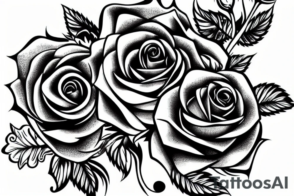A rose with a knife tattoo idea