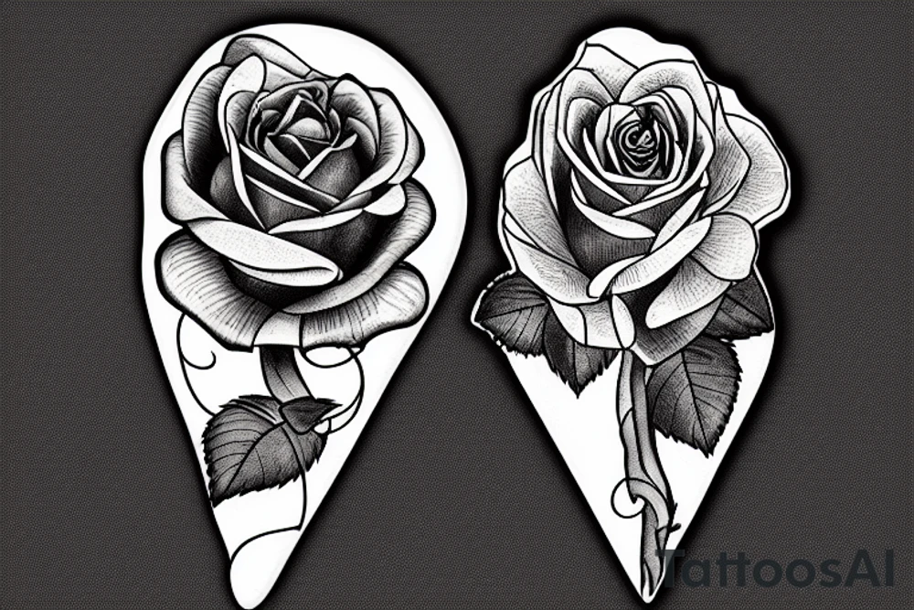 A rose with a knife tattoo idea