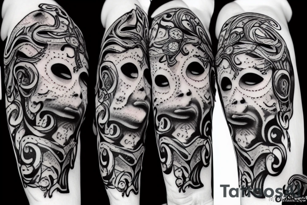 masked medusa tattoo idea