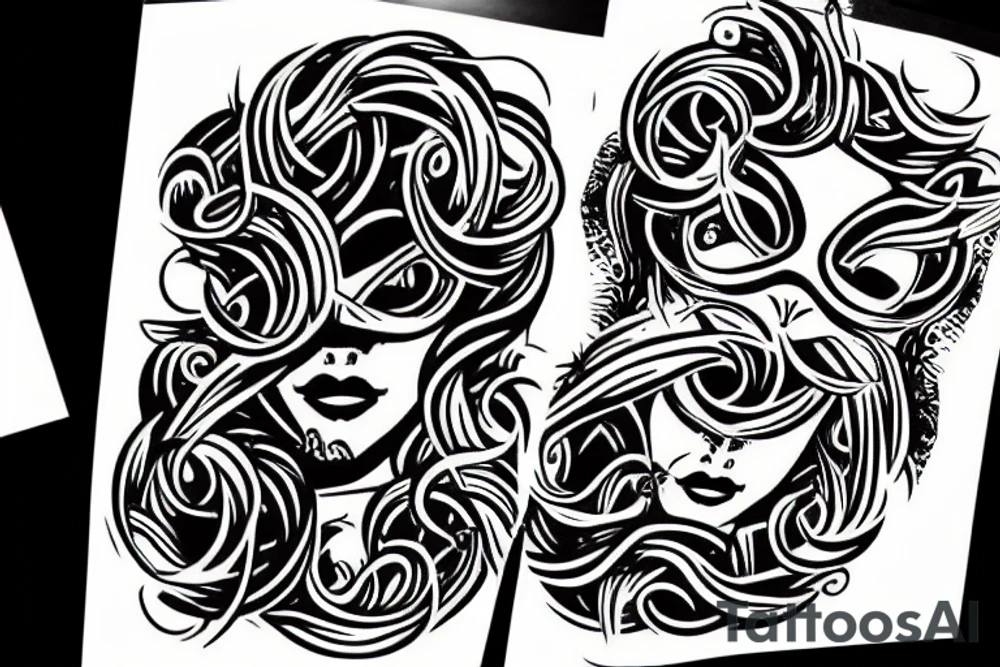 masked medusa tattoo idea