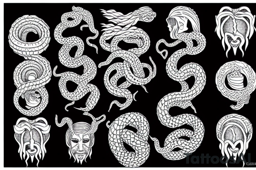 medusa snake haired tattoo idea