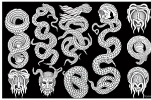 medusa snake haired tattoo idea