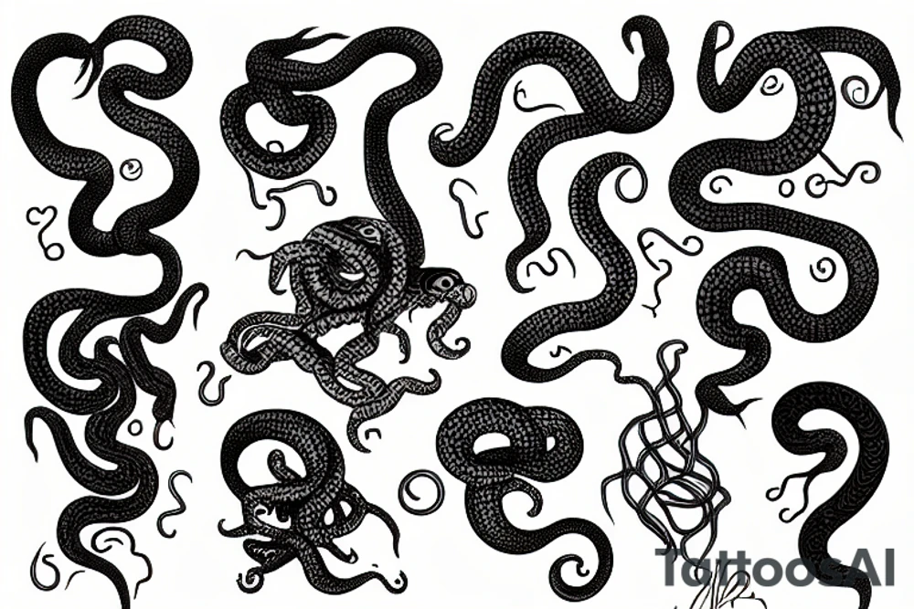 medusa snake haired tattoo idea