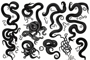 medusa snake haired tattoo idea