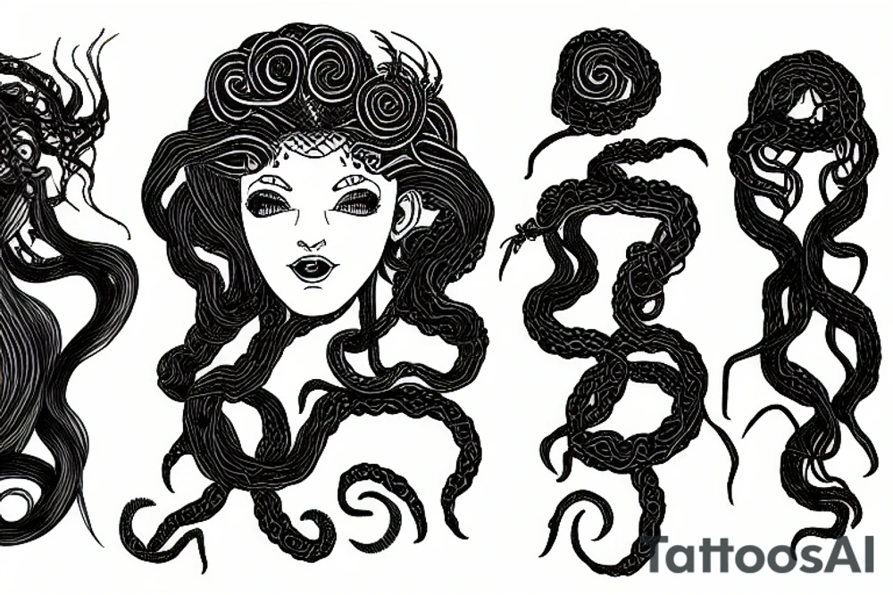medusa hair tattoo idea