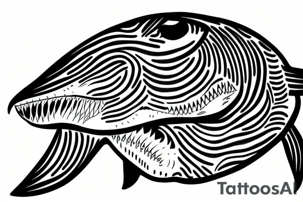 Great white shark with empty eyes tattoo idea