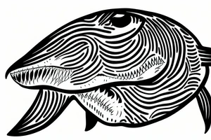 Great white shark with empty eyes tattoo idea