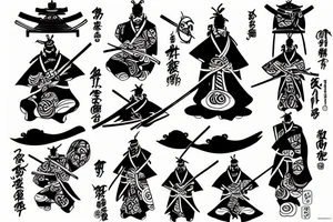 samurai in valley tattoo idea