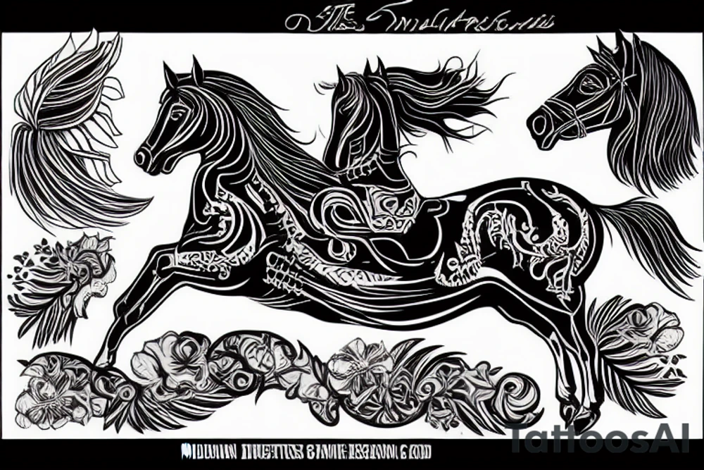 Indian riding a mustang fast tattoo idea