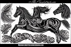 Indian riding a mustang fast tattoo idea
