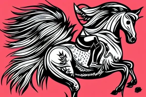 Indian riding a mustang fast tattoo idea