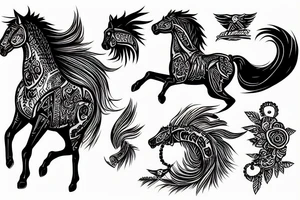 Indian riding a mustang fast tattoo idea